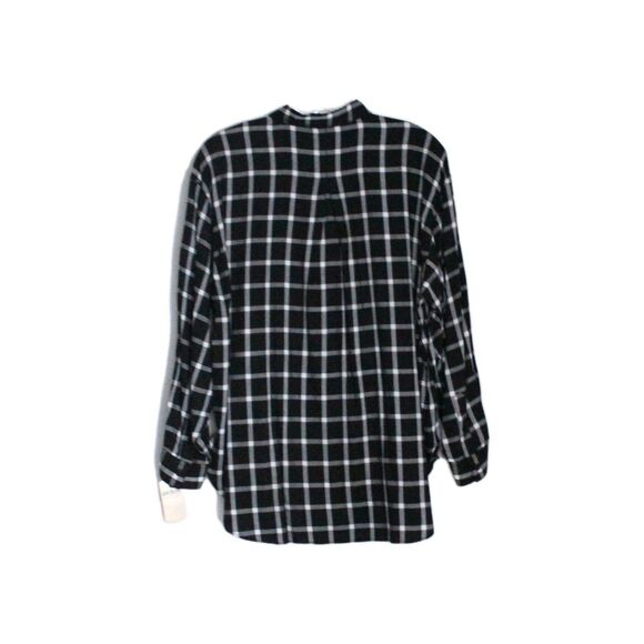 Genesis Plaid Blouse Women's S Black & White Shirt NWT - Picture 3 of 5